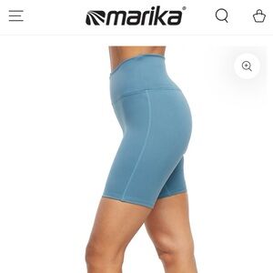 NWT Marika Lotus Zen Bermuda Biker Shorts Sz S Tapestry Blue